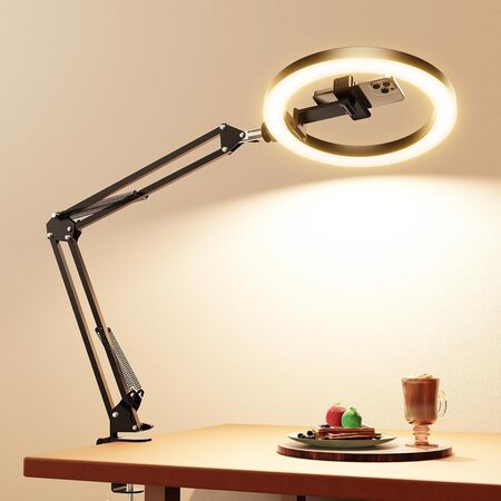 Upgrade Ring Light Overhead Camera Phone Mount for Desk