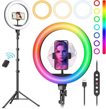 Weilisi 10 Ring Light with Stand 72 Tall Phone Holder