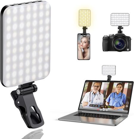 ALTSON 60 LED Portable Selfie Light Video Conference Lighting with Clip & Camera Tripod