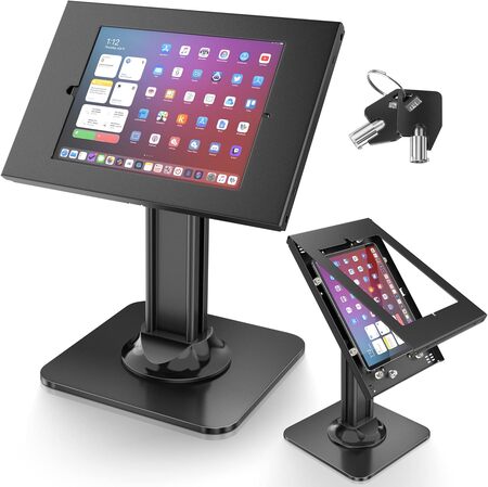 AboveTEK Anti-Theft iPad Kiosk Stand – POS iPad Security Stand & Locking Tablet Holder