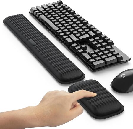 Ergonomic Wrist Rest for Keyboard and Mouse, Soft Memory Foam Keyboard Wrist Rest Set