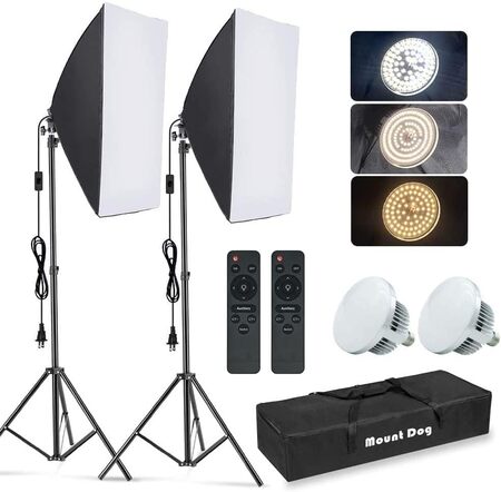 MOUNTDOG Softbox Lighting Kit Photography Continuous Lighting System